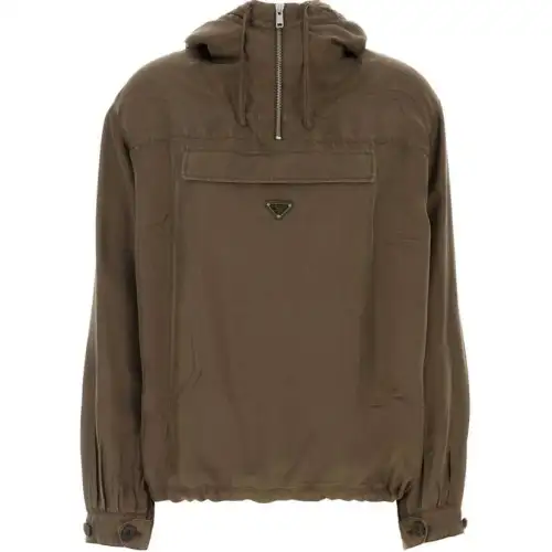 PRADA Triangle-Logo Drawstring Jacket