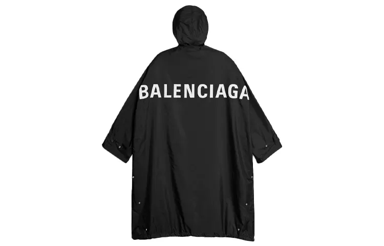 Balenciaga Coats Women's Black Hooded Moderate