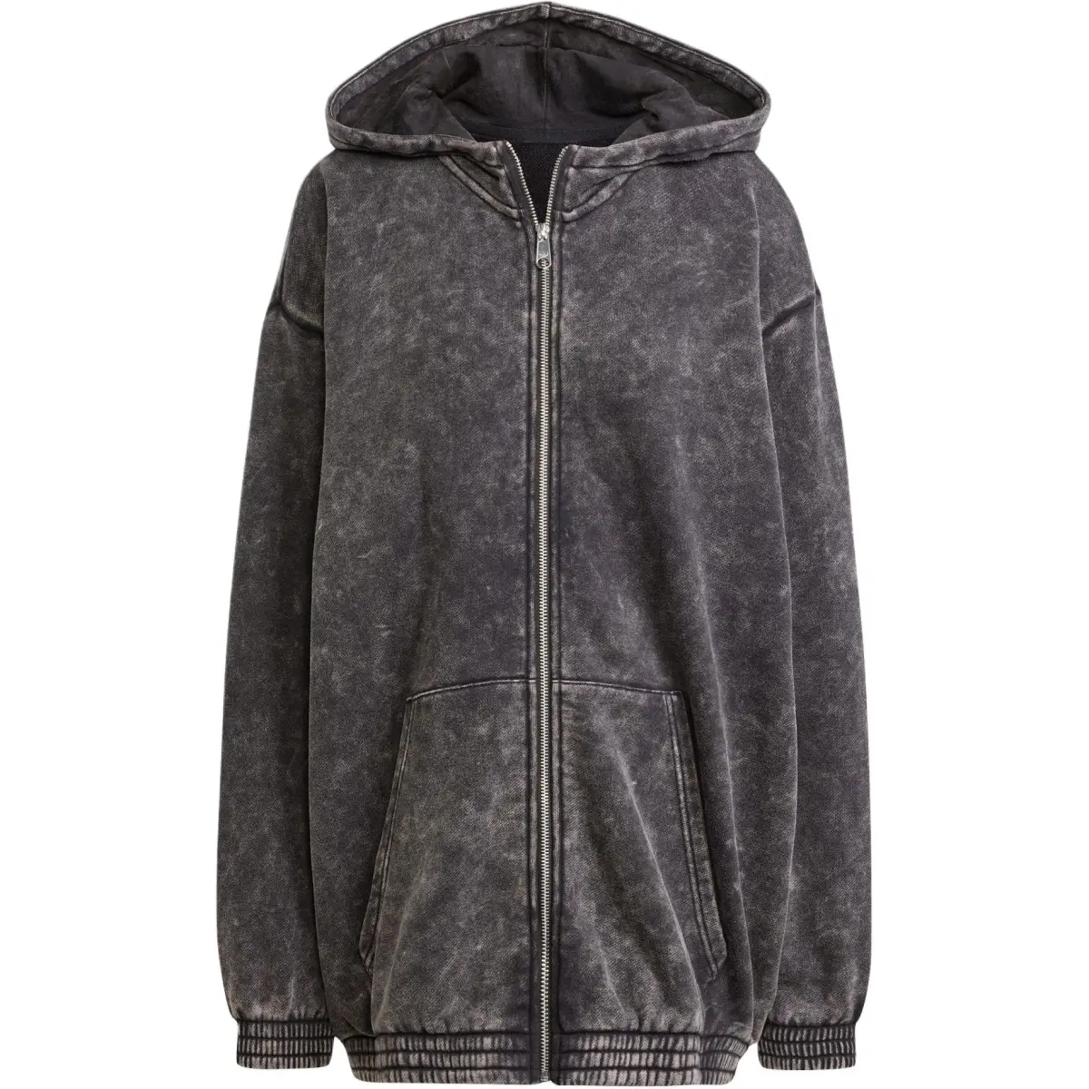 Adidas Originals Acid Washed OVERSIZED ZIP HOODIE Jackets & Coats Women's Black
