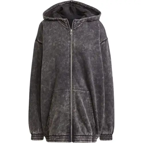 Adidas Originals Acid Washed OVERSIZED ZIP HOODIE Jackets & Coats Women's Black