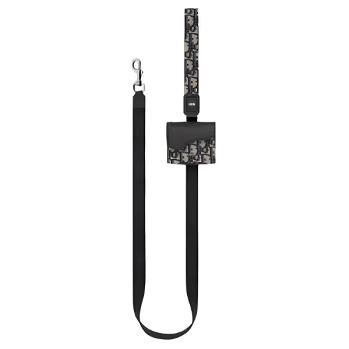 DIOR Nylon Pet Leash Bag Accessory Unisex Black