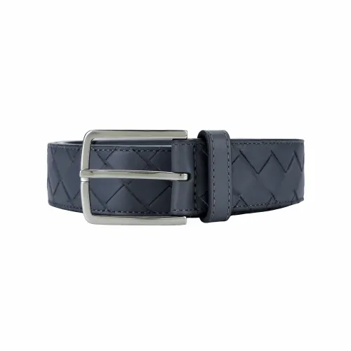 Bottega Veneta Pin Buckle Cow Leather Belts Men's Gray Width 3.5cm