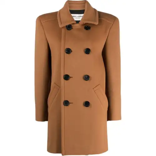 SAINT LAURENT Double Breasted Long Sleeved Coat