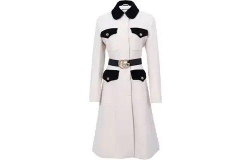 GUCCI Coats Women's White Lapel Moderate