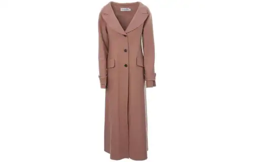 DIOR Coats Women's Rose Pink Lapel Moderate Straight Fit