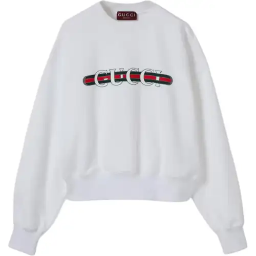 GUCCI Logo Printed Jersey Sweatshirt