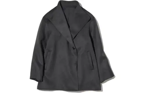 UNIQLO Coats Women's Gray Lapel Moderate