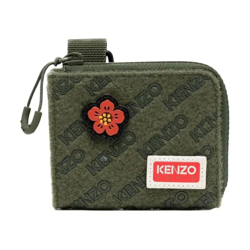 KENZO Nylon Wallet Men's Moss Green