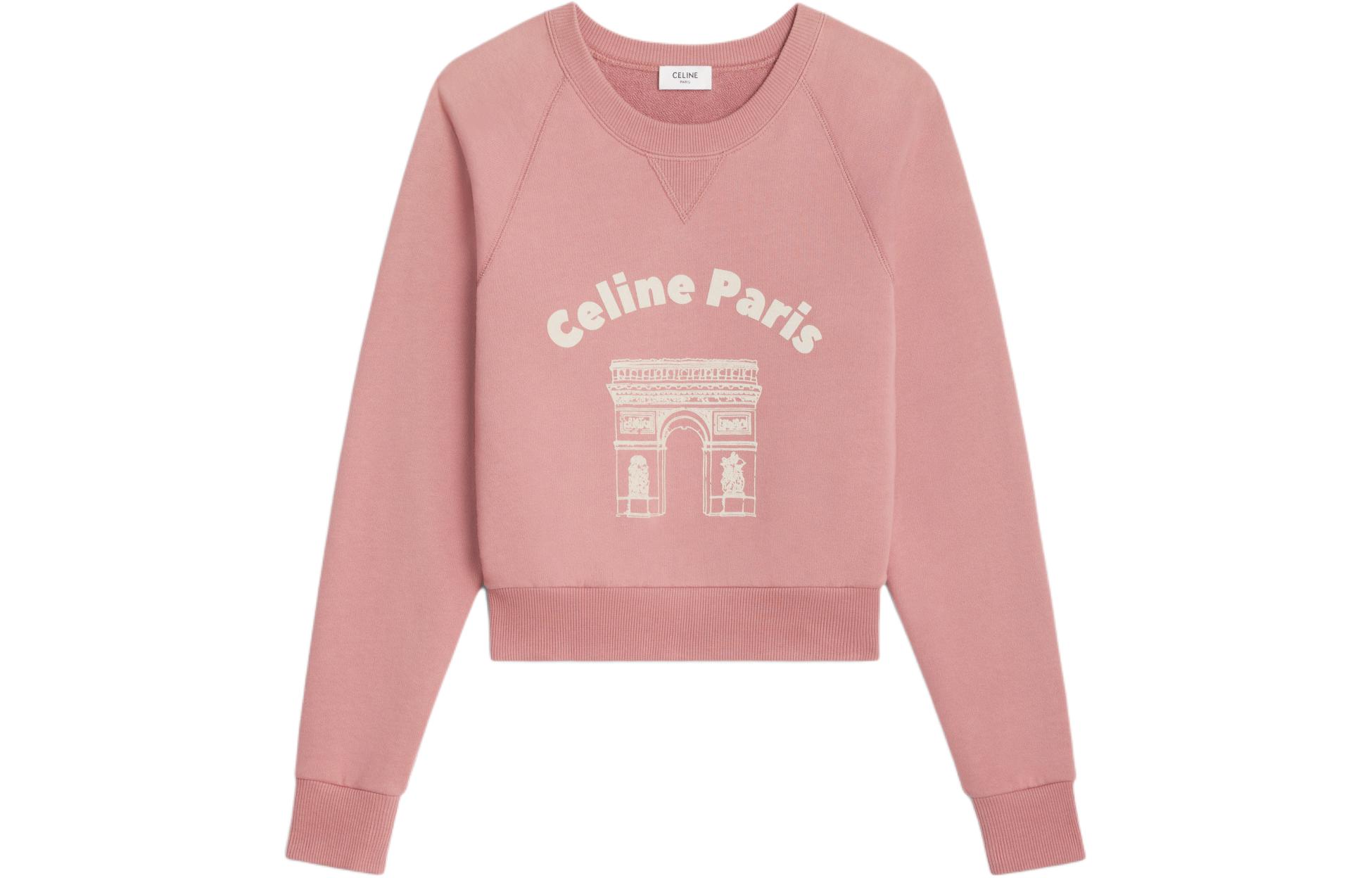 Женский свитшот CELINE SS24 Logo (розовый)