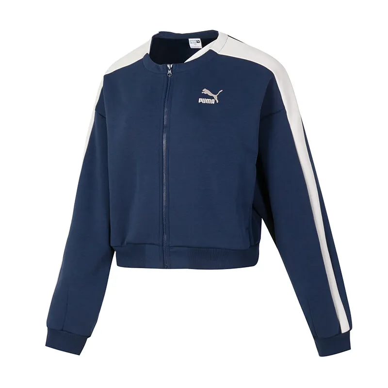 PUMA T7 Jackets Women's Blue Crew Neck Moderate Other