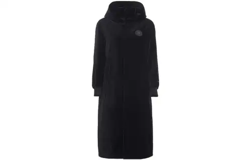 EVISU Coats Women's Black Hooded Moderate Straight Fit
