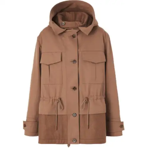 Burberry Coats Women's Caramel Hooded Moderate