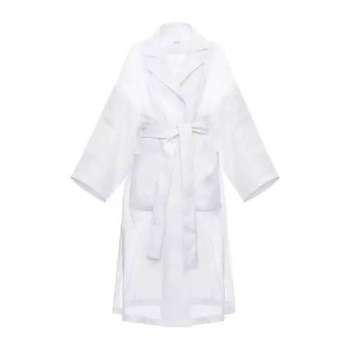 LOEWE Coats Women's White Lapel Thin Straight Fit
