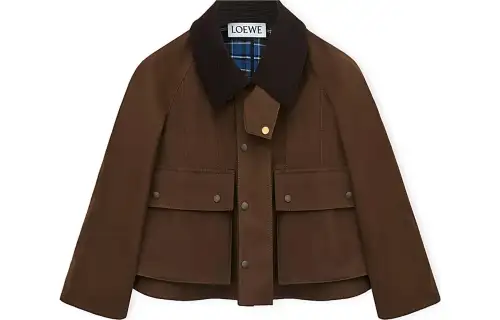 LOEWE Short Trapeze Parka 'Khaki/Brown'