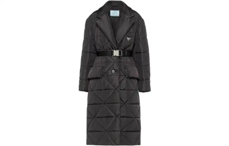 PRADA Coats Women's Black Lapel Moderate