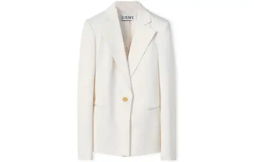 LOEWE Business Suits Women's White Suit Collar Moderate