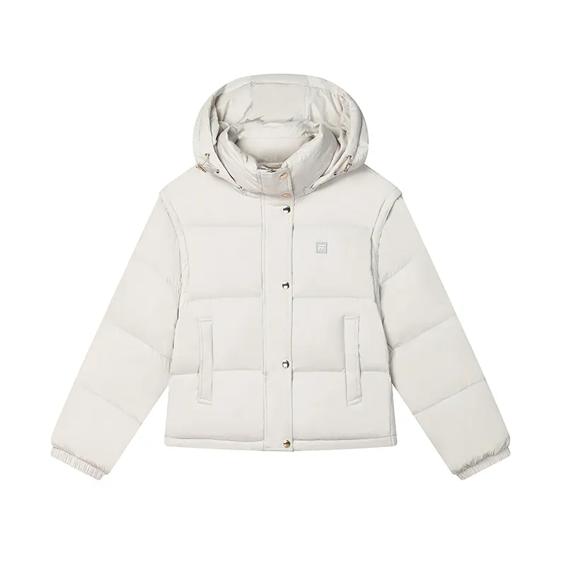 FILA MILANO Down Jacket Women's Light Gray Ivory
