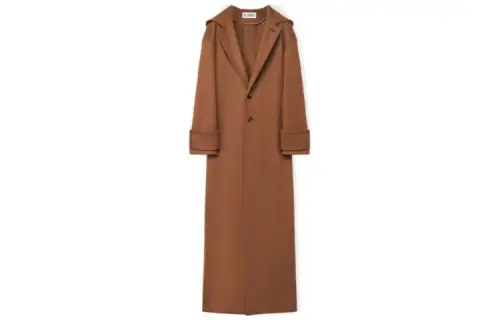 LOEWE Coats Women's Tan Hooded Moderate Straight Fit