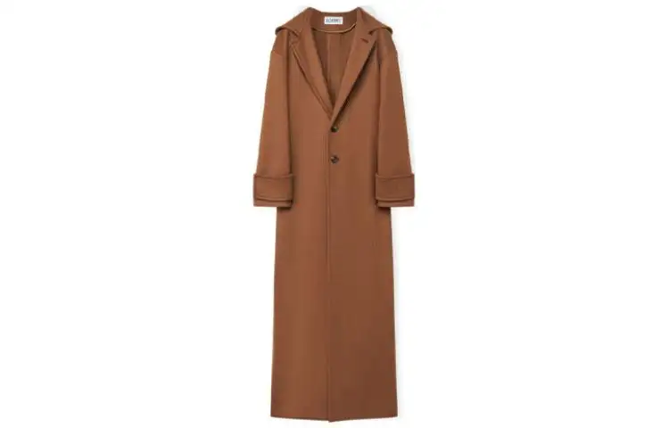 LOEWE Coats Women's Tan Hooded Moderate Straight Fit