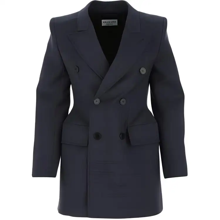 Balenciaga Business Suit Coat Loose Fit Women's Blue
