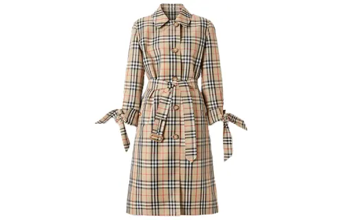 Burberry Coats Women's Yellow Lapel Moderate Straight Fit