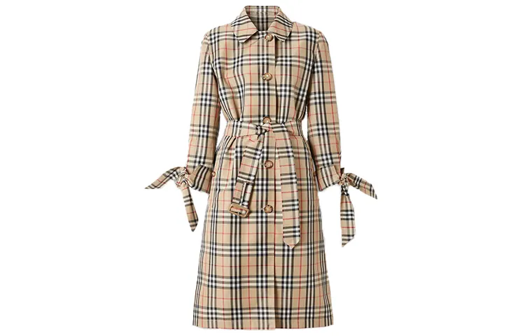 Burberry Coats Women's Yellow Lapel Moderate Straight Fit