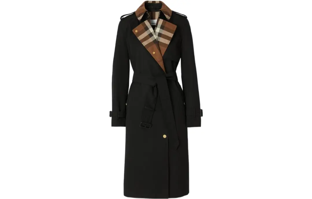 Burberry check-panel gabardine trench coat