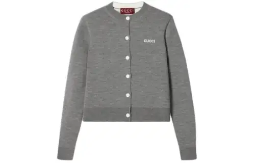 GUCCI Logo Embroidered Button-Up Cardigan