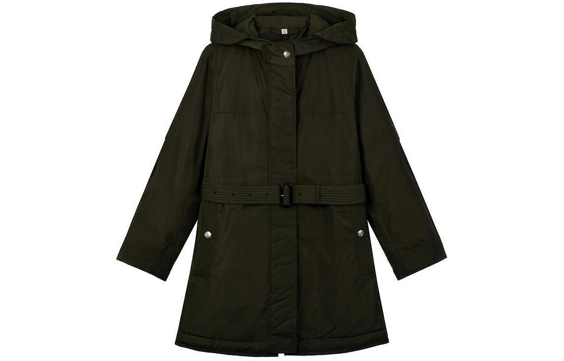 Женское пальто Burberry Hooded Coat (оливковое)