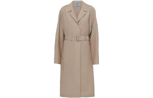 PRADA Coats Women's Gray Rope Lapel Moderate Straight Fit