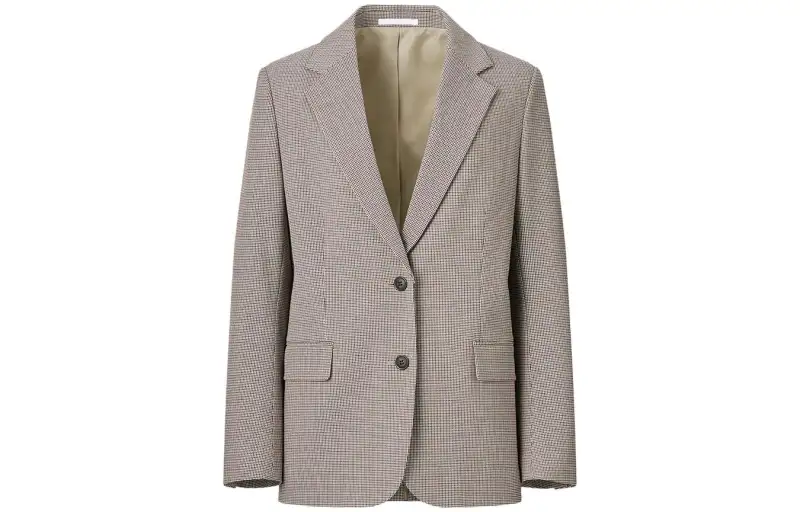 UNIQLO Business Suits Women's Dark Beige V Neck Moderate Other