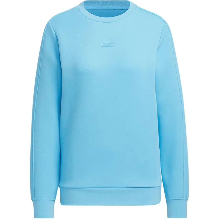 Adidas Sweatshirts Women's Blue Crew Neck Moderate Straight Fit
