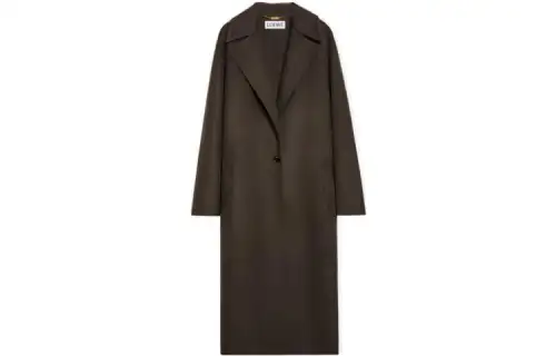 LOEWE Coats Women's Brown Moderate Straight Fit
