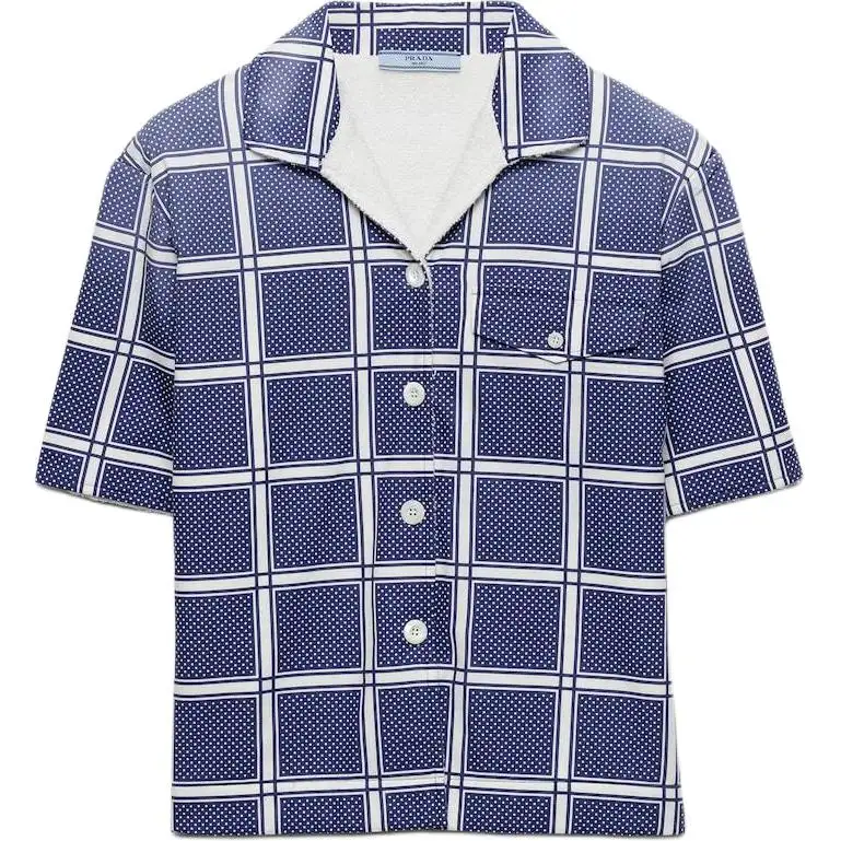 PRADA Shirts Women's Blue Lapel Moderate