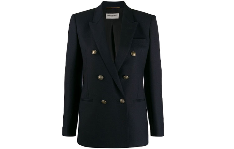 SAINT LAURENT FW21 Business Suit Coat Women's Blue