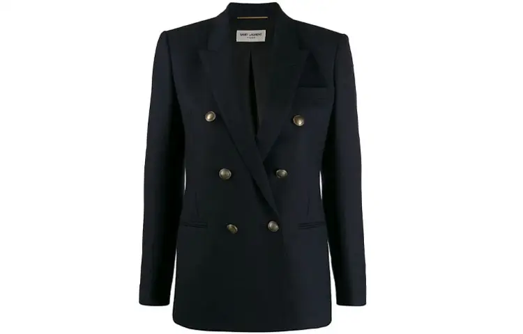 SAINT LAURENT FW21 Business Suit Coat Women's Blue