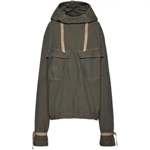 MM6 Maison Margiela hooded drawstring-waist denim jacket