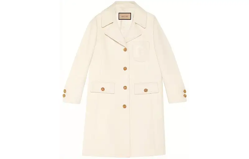 【Replicated_PM】Double G embroidered button-front coat