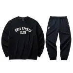 Anta Letter Print Loose Fit Thermal Sweatshirt With Fleece Lined Elastic Waistband And Elastic Cuff Pants