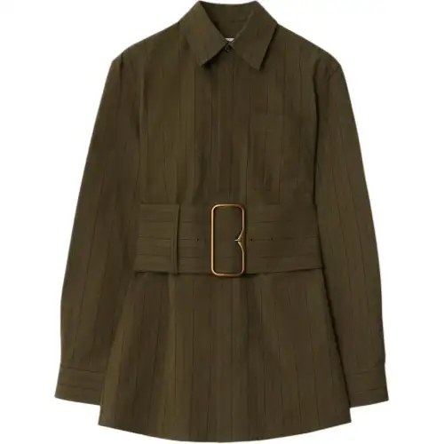 Burberry Regular Fit Striped Belted Waist Shirt