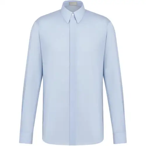 DIOR Shirts Men's Blue Lapel Moderate Other