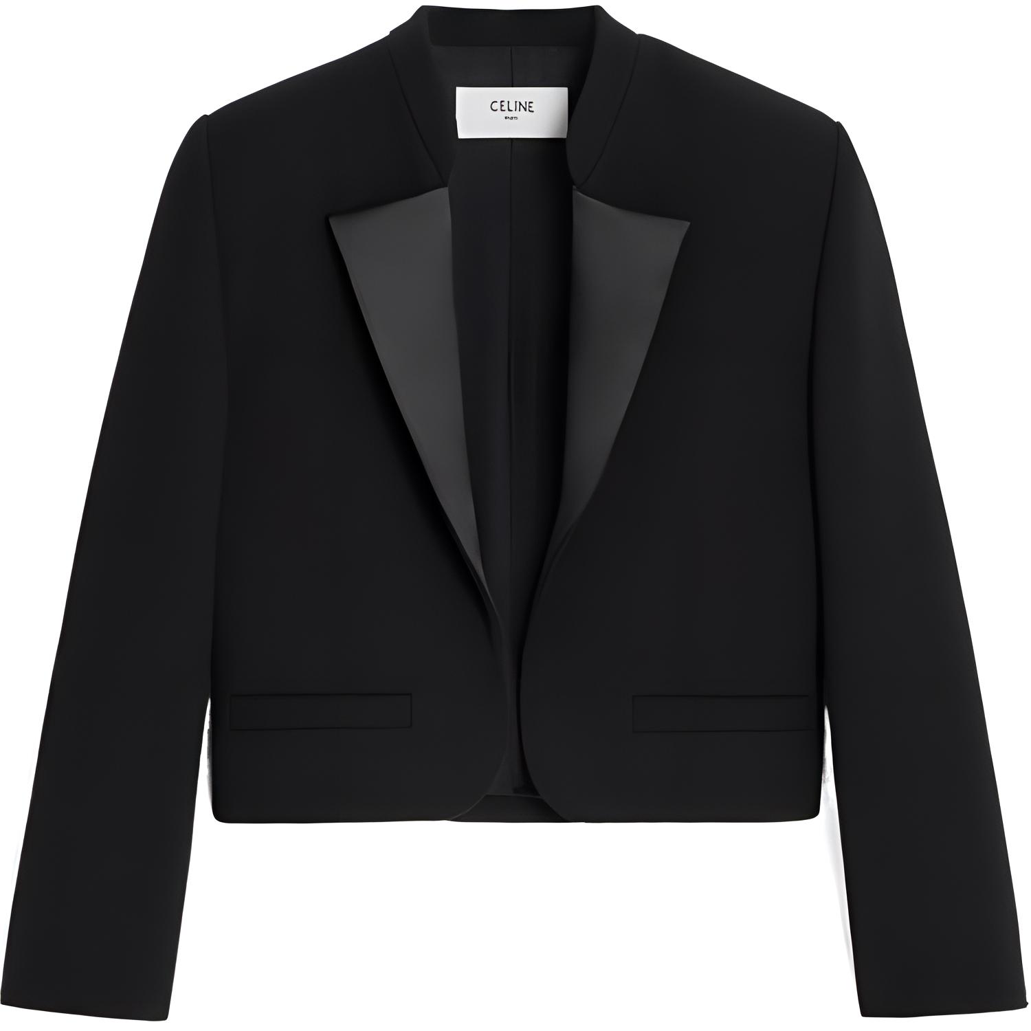 CELINE Jacket In Satin lined Double Faced Wool Crepe
