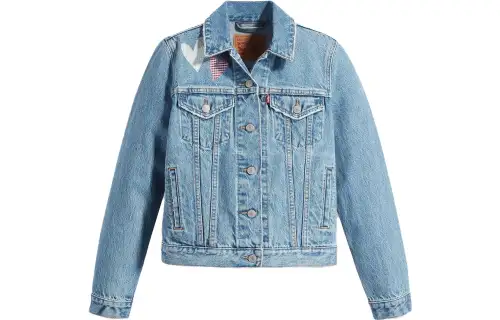 Levis Denim Jackets Women's Blue Lapel Moderate Other
