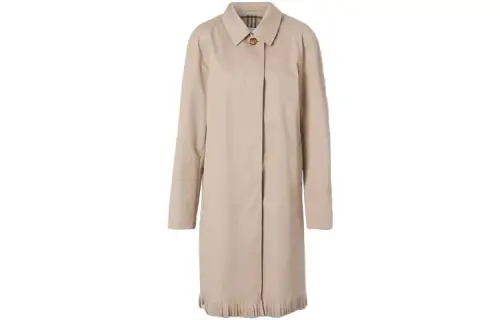 Burberry Coats Women's Khaki Lapel Moderate Straight Fit