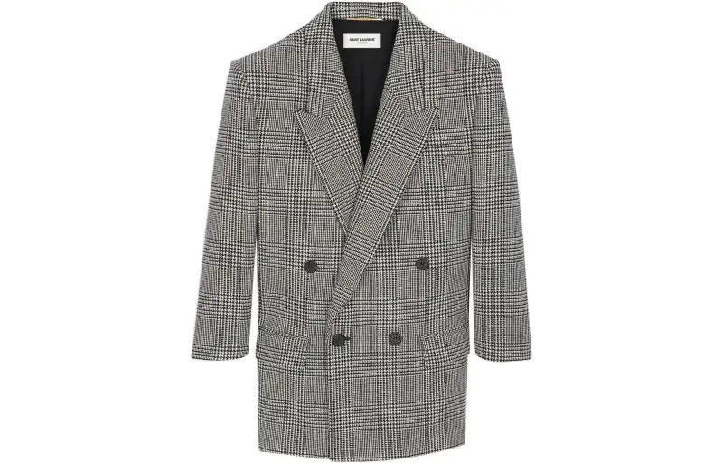 SAINT LAURENT Double-Breasted Long-Sleeved Blazer