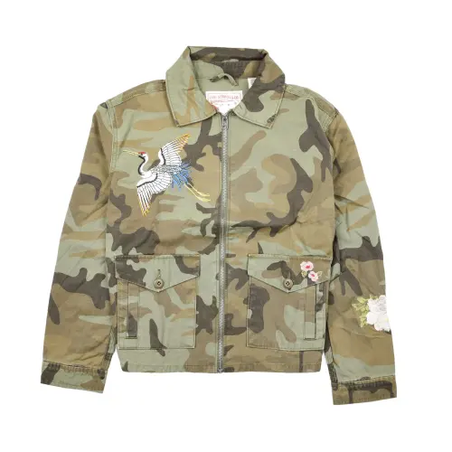 Levis Jackets Women's Green Camouflage Lapel Moderate Other