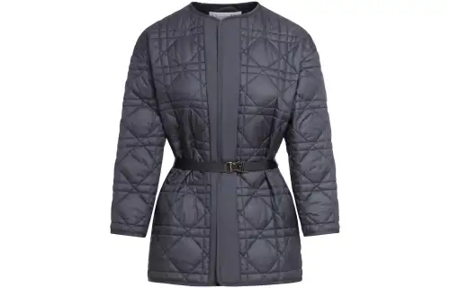 DIOR Coats Women's Dark Gray Moderate Straight Fit