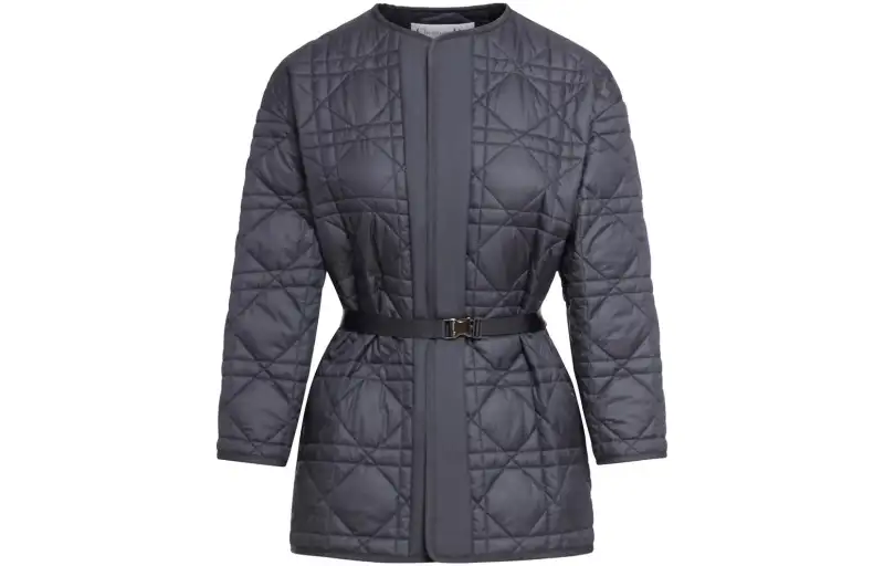 DIOR Coats Women's Dark Gray Moderate Straight Fit