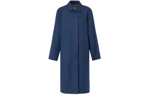 Burberry Coats Women's Ink Blue Lapel Moderate