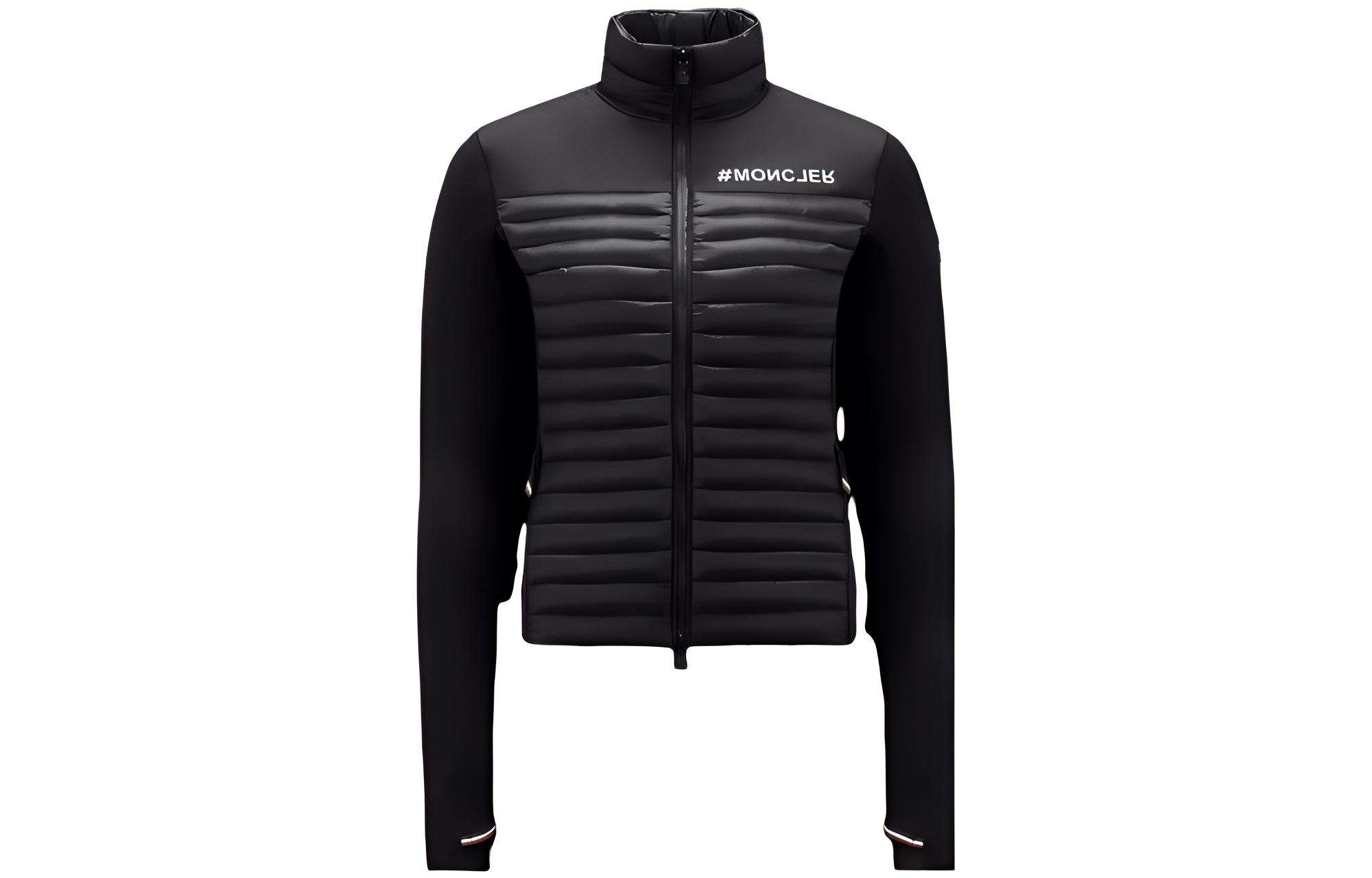 Женская куртка Moncler Padded Corduroy Zip-Up Sweatshirt (черная)